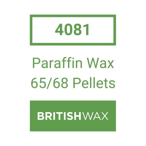 Product label for 4081 Paraffin Wax 65 68 in Pellets