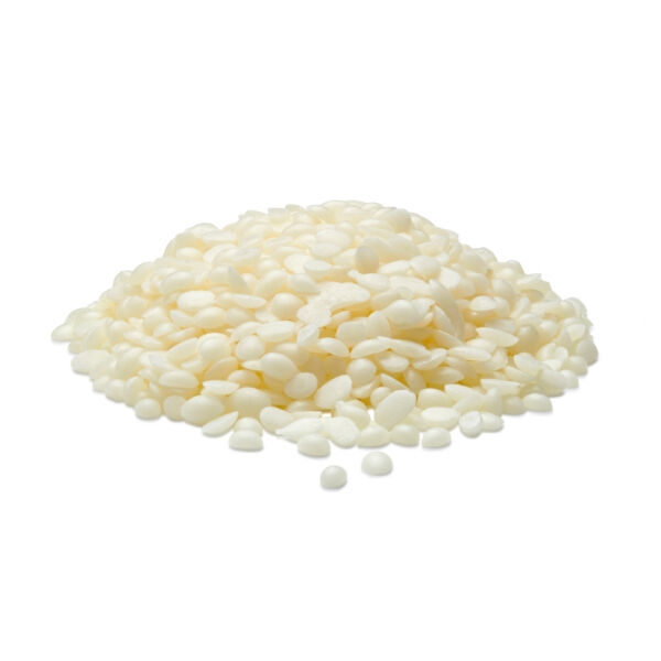 Pellets of white beeswax - food grade