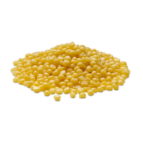 Pellets of yellow beeswax - food grade