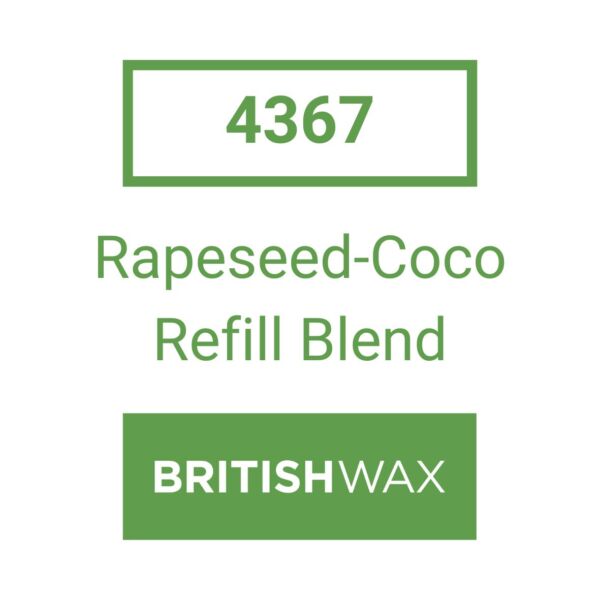 Product label for the 4367 - Rapeseed-Coco Refill Blend Wax, by British Wax