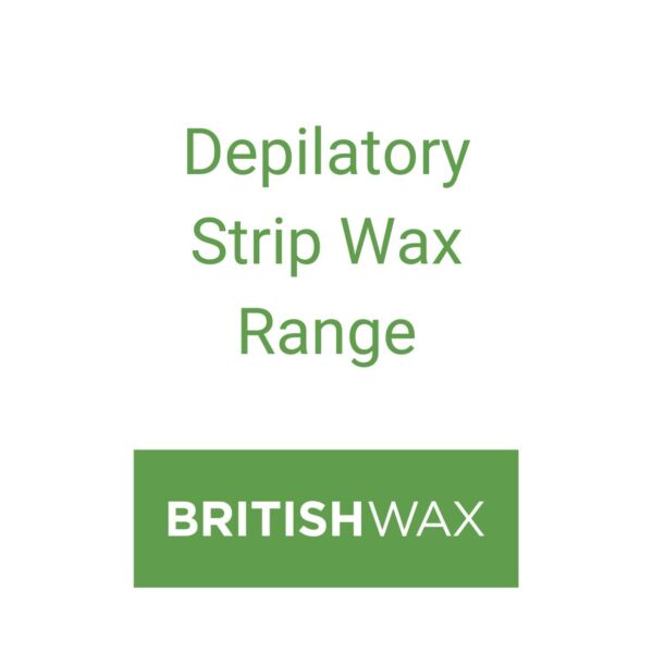 Product label for British Wax - Depilatory Strip Wax Range