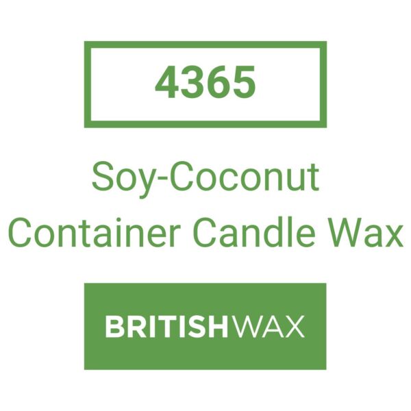 Product label for 4365 Soy-Coconut Container Candle Wax