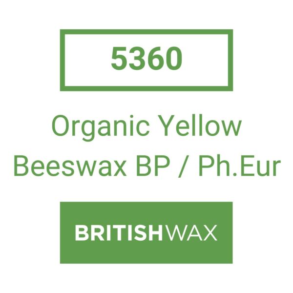 Label for 5360 Organic Yellow Beeswax BP Ph.Eur