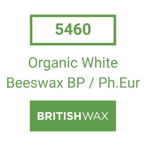 Product label for 5460 Organic White Beeswax BP Ph.Eur