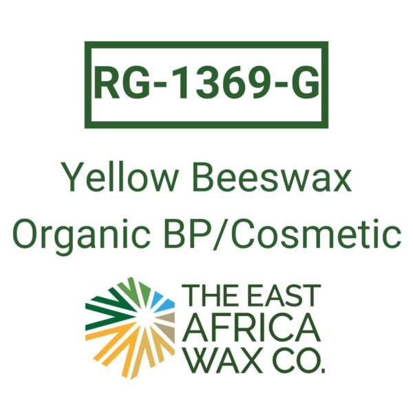 Product label of Organic Yellow Beeswax BP Cosmetic Grade